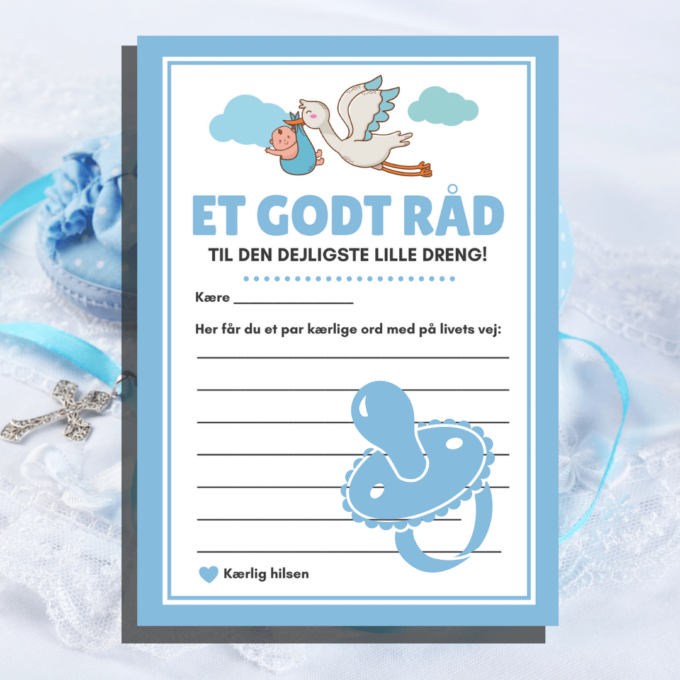 7 spil & gæstebog til barnedåb - blå - Lou Noire - Et godt råd