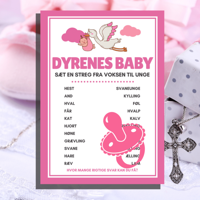 7 spil og gæstebog til barnedåb - Lou Noire - Dyrenes baby 7 spil og gæstebog til barnedåb - Lou Noire - Dyrenes baby