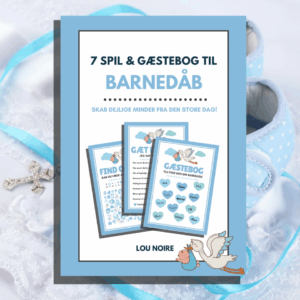 Cover - 7 spil & gæstebog til barnedåb - Lou Noire