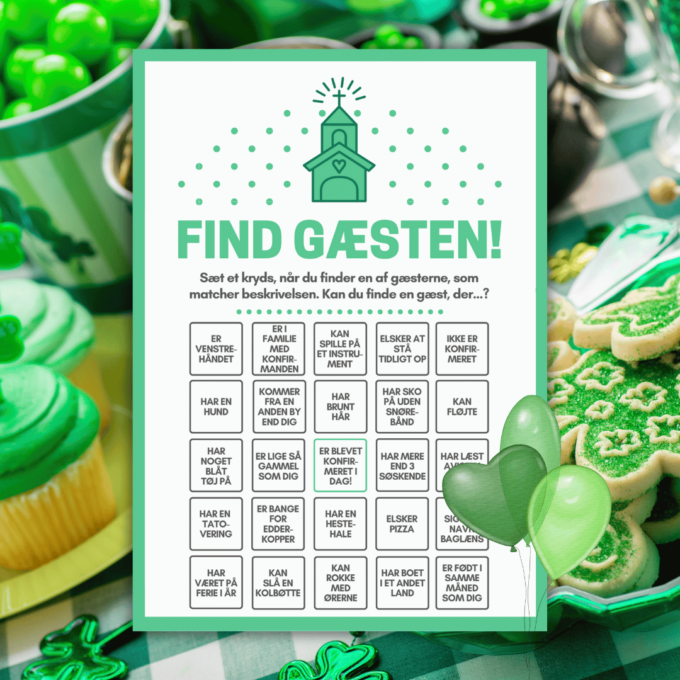 Lou Noire - 8 sjove spil og lege til konfirmation - grøn - Velkomst spil Lou Noire - 8 sjove spil og lege til konfirmation - grøn - Velkomst spil