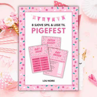 Cover - 8 sjove spil og lege til pigefest - Lou Noire