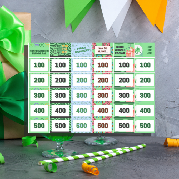 Det store quiz-show til konfirmation - grøn - Lou Noire - oversigt Det store quiz-show til konfirmation - grøn - Lou Noire - oversigt