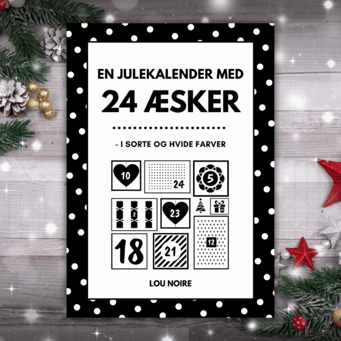 En julekalender med 24 æsker - sort - Lou Noire - Cover