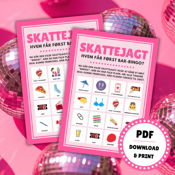 Skattejagt - hvem får først bar-bingo - Lou Noire - Drukspil Skattejagt - hvem får først bar-bingo - Lou Noire - Drukspil