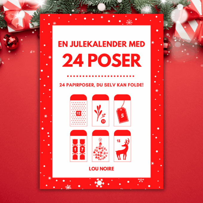 En julekalender med 24 poser - rød - Cover - Lou Noire En julekalender med 24 poser - rød - Cover - Lou Noire