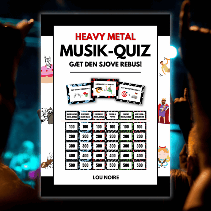 Heavy Metal Musik-quiz - gæt den sjove rebus! - Lou Noire - Cover Heavy Metal Musik-quiz - gæt den sjove rebus! - Lou Noire - Cover
