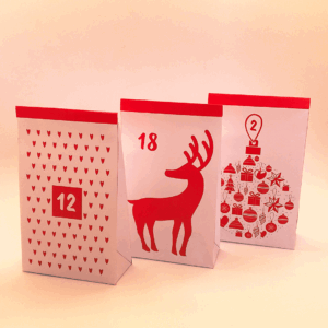 Lou Noire - Fold selv - En julekalender med 24 poser - rød