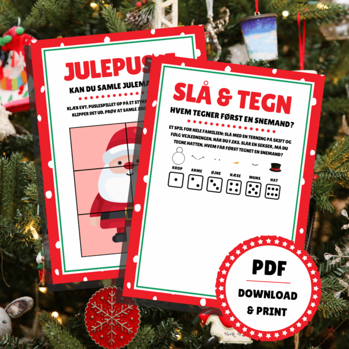 24 julespil - sjove juleopgaver for børn - Lou Noire - Familiehygge