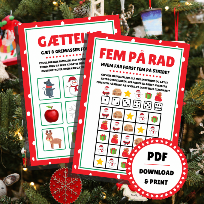 24 julespil - sjove juleopgaver for børn - Lou Noire - Fem på stribe