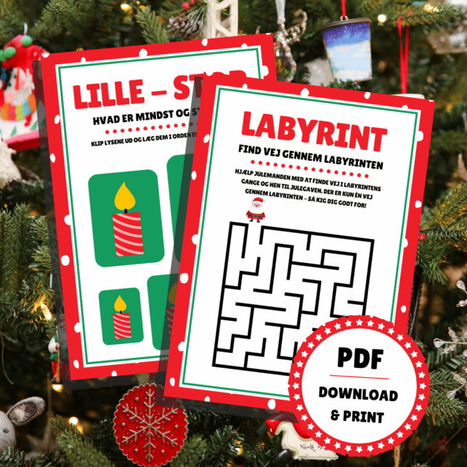 24 julespil - sjove juleopgaver for børn - Lou Noire - Julelege