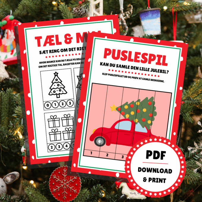 24 julespil - sjove juleopgaver for børn - Lou Noire - Puslespil