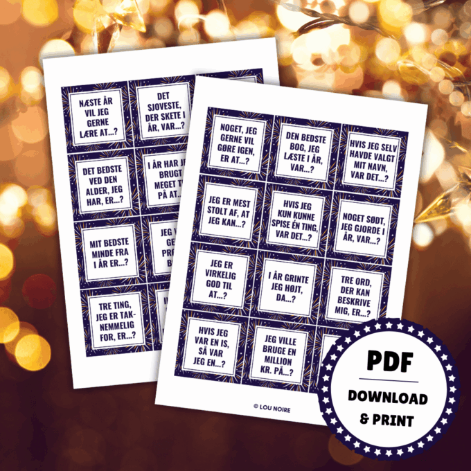 Spil til nytår - Samtalekort til nytår - Lou Noire Spil til nytår - Samtalekort til nytår - Lou Noire