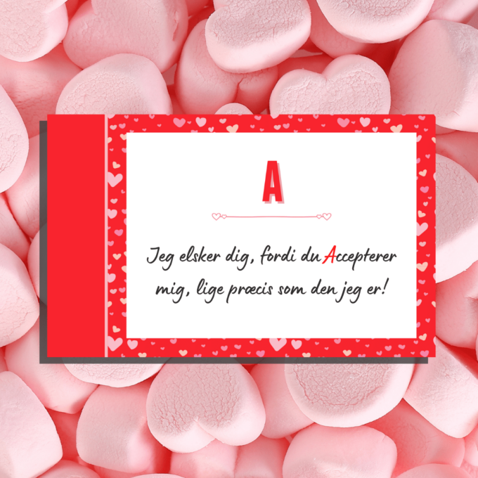 Jeg elsker dig fra A - Å - Lou Noire - Alfabet kort