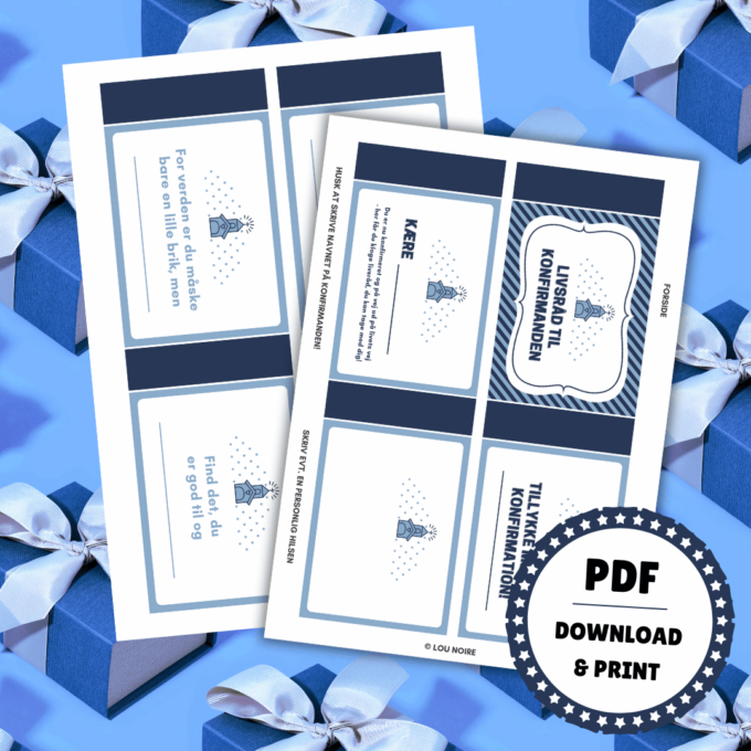 Print selv bog - Livsråd til konfirmanden - blå - Lou Noire Print selv bog - Livsråd til konfirmanden - blå - Lou Noire