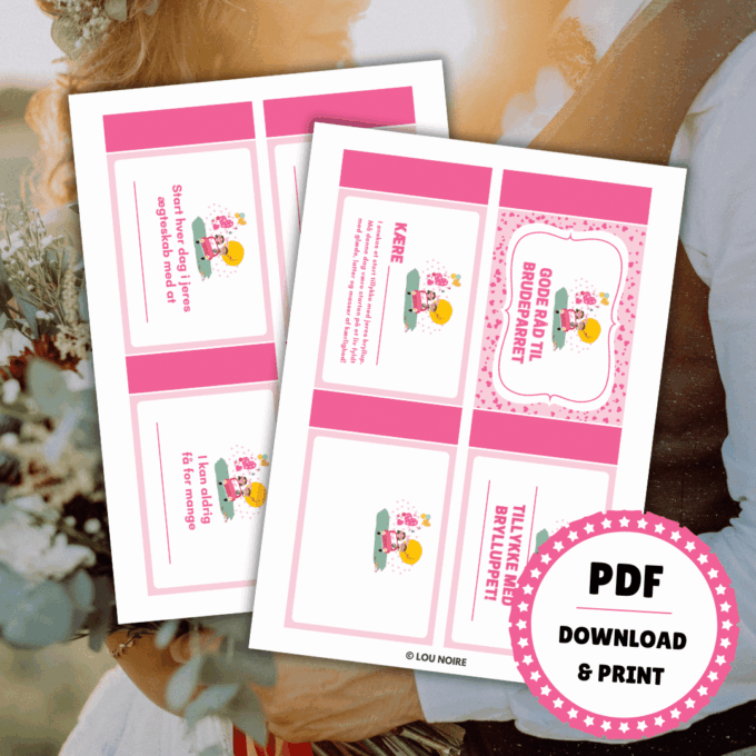 Gave til brudepar - Gode råd til brudeparret - Lou Noire Gave til brudepar - Gode råd til brudeparret - Lou Noire