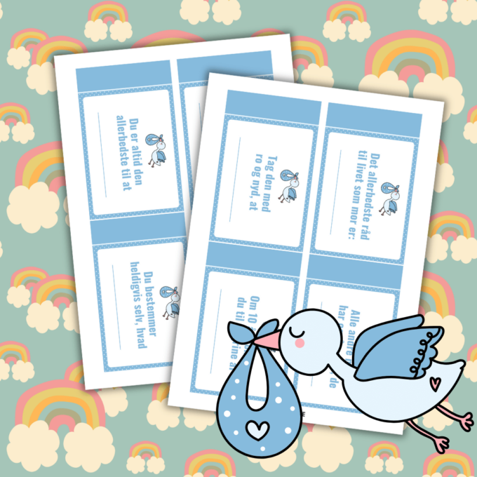 Gode råd til livet som mor - blå - Lou Noire - En sød og personlig gave til babyshower