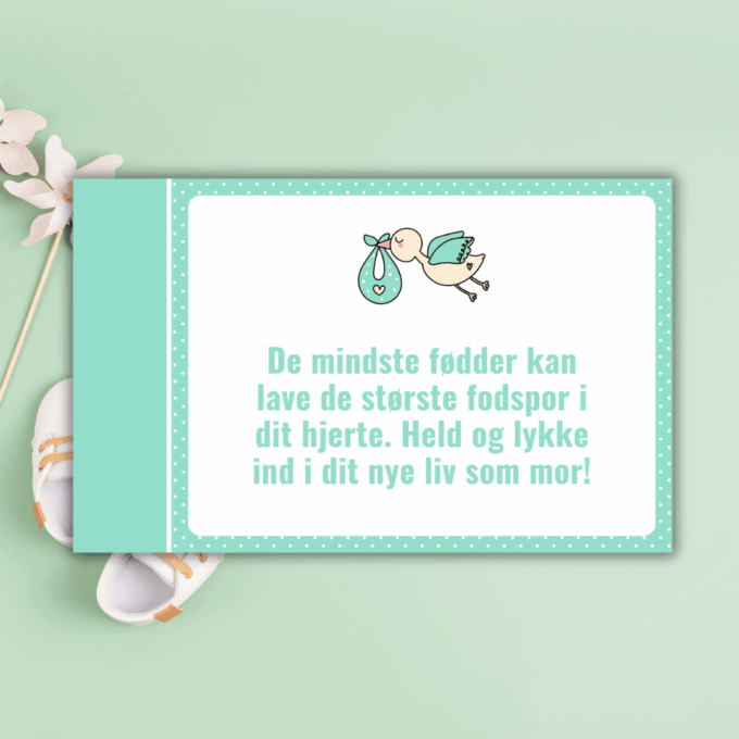 Tekst til kort - Gode råd til livet som mor - grøn - Lou Noire