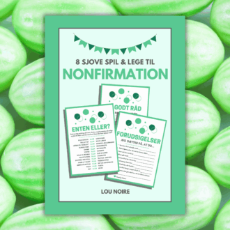 Cover - 8 sjove spil og lege til nonfirmation - grøn - Lou Noire