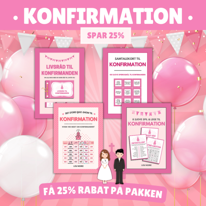 Cover - Konfirmationspakken - pink - Lou Noire - Spar 25% Cover - Konfirmationspakken - pink - Lou Noire - Spar 25%