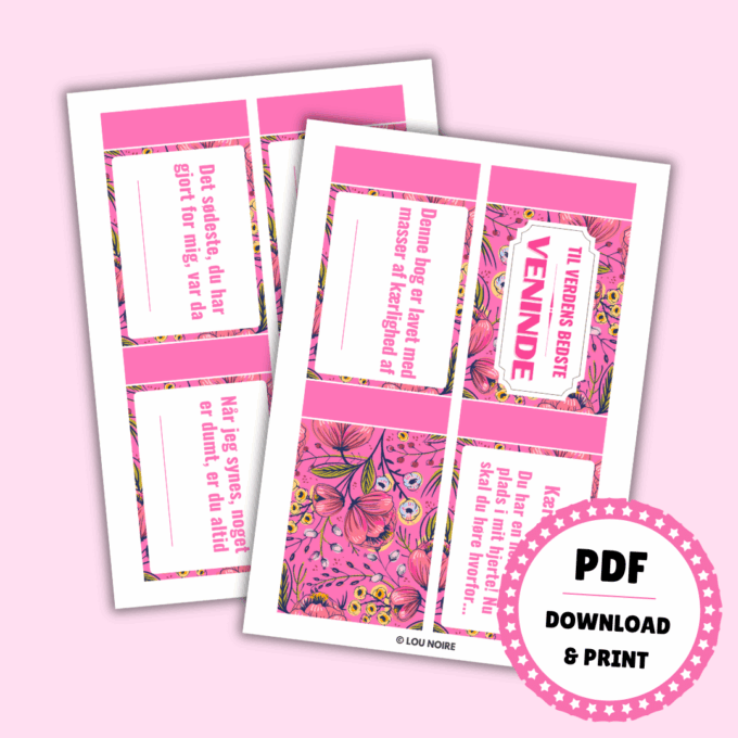 Lou Noire - Til verdens bedste VENINDE - Gave til veninde Lou Noire - Til verdens bedste VENINDE - Gave til veninde