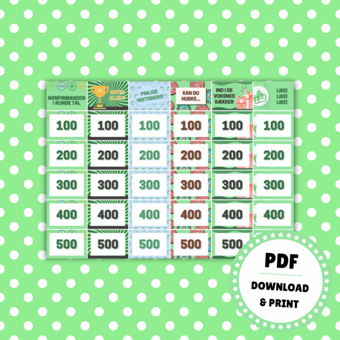 Point - Det Store Quiz-Show til Nonfirmation - grøn - Lou Noire