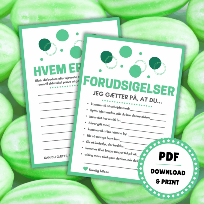 Quiz til nonfirmation - 8 sjove spil og lege til nonfirmation - grøn - Lou Noire