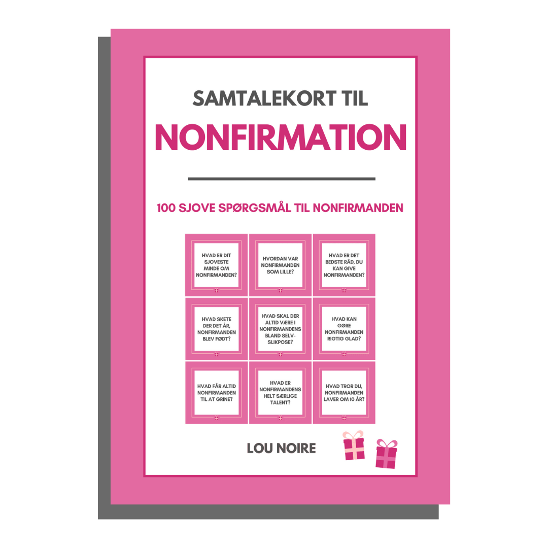 Samtalekort til nonfirmation – pink - Lou Noire - Cover