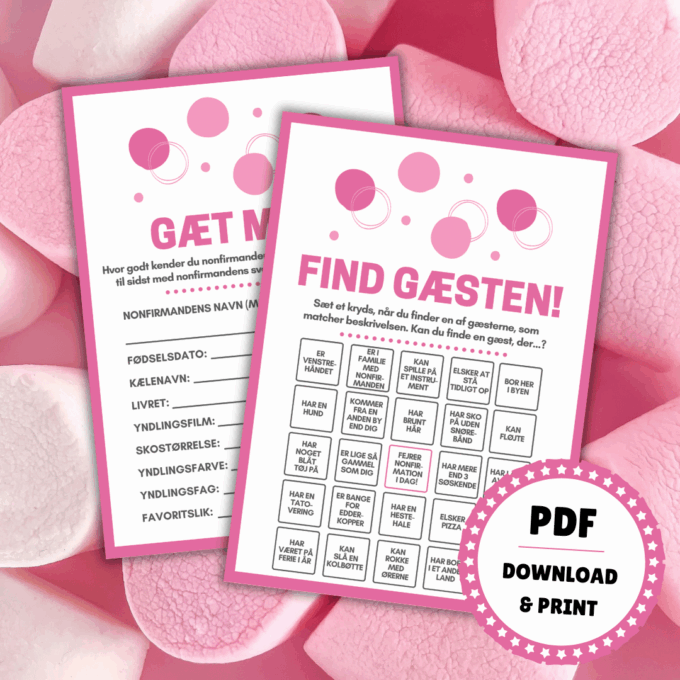 Underholdning til nonfirmation - 8 sjove spil og lege til nonfirmation - pink - Lou Noire