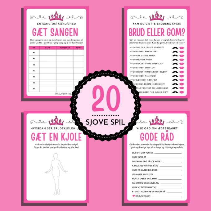 Den Kæmpestore Polterabendpakke - Lou Noire - Bruden og gommen Den Kæmpestore Polterabendpakke - Lou Noire - Bruden og gommen