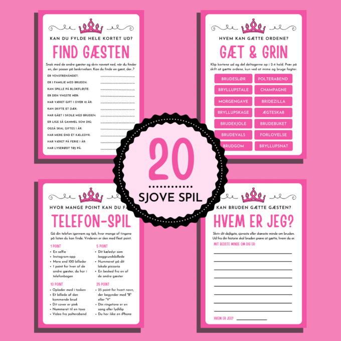 Den Kæmpestore Polterabendpakke - Lou Noire - Festlege til polterabend Den Kæmpestore Polterabendpakke - Lou Noire - Festlege til polterabend