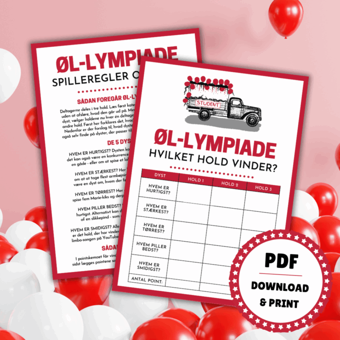 Konkurrencer - 8 sjove spil til turen i studentervogn - stx - Lou Noire