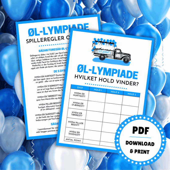 ØL-lympiade - 8 sjove spil til turen i studentervogn - hf - Lou Noire