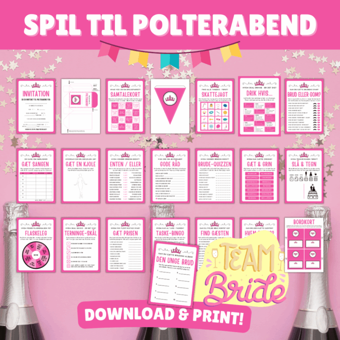 Print selv - Den Kæmpestore Polterabend-pakke - Lou Noire Print selv - Den Kæmpestore Polterabend-pakke - Lou Noire