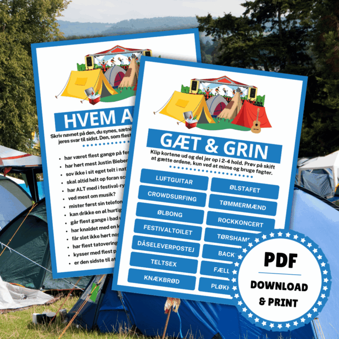 Sjove spil og lege til festival - Gæt og grimasser - Lou Noire