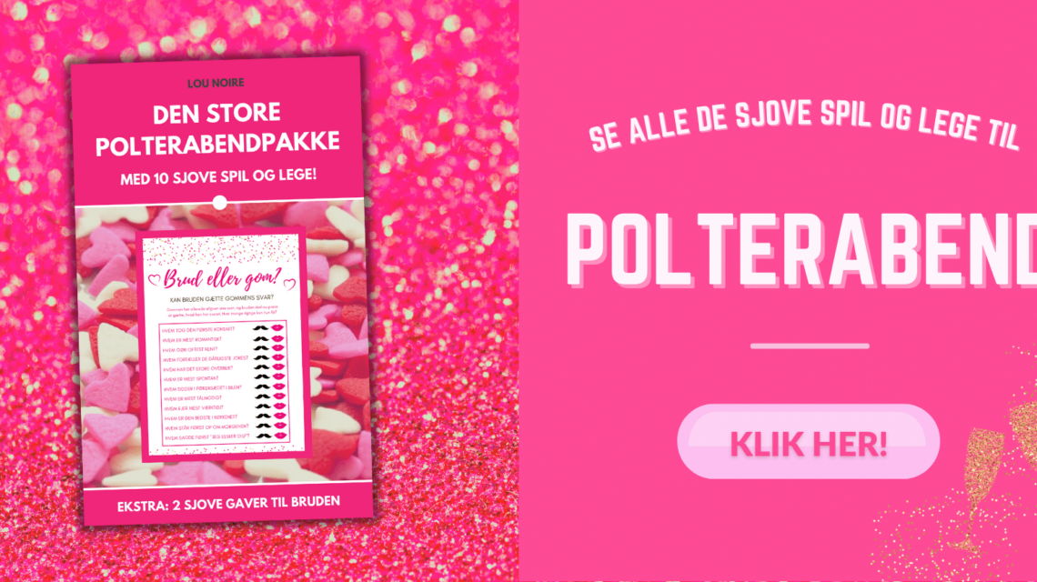 Spil og festlege til polterabend - Banner - Lou Noire