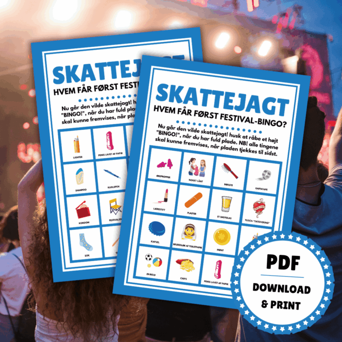 Spil til festival - Skattejagt - hvem får først festival-bingo? - Lou Noire