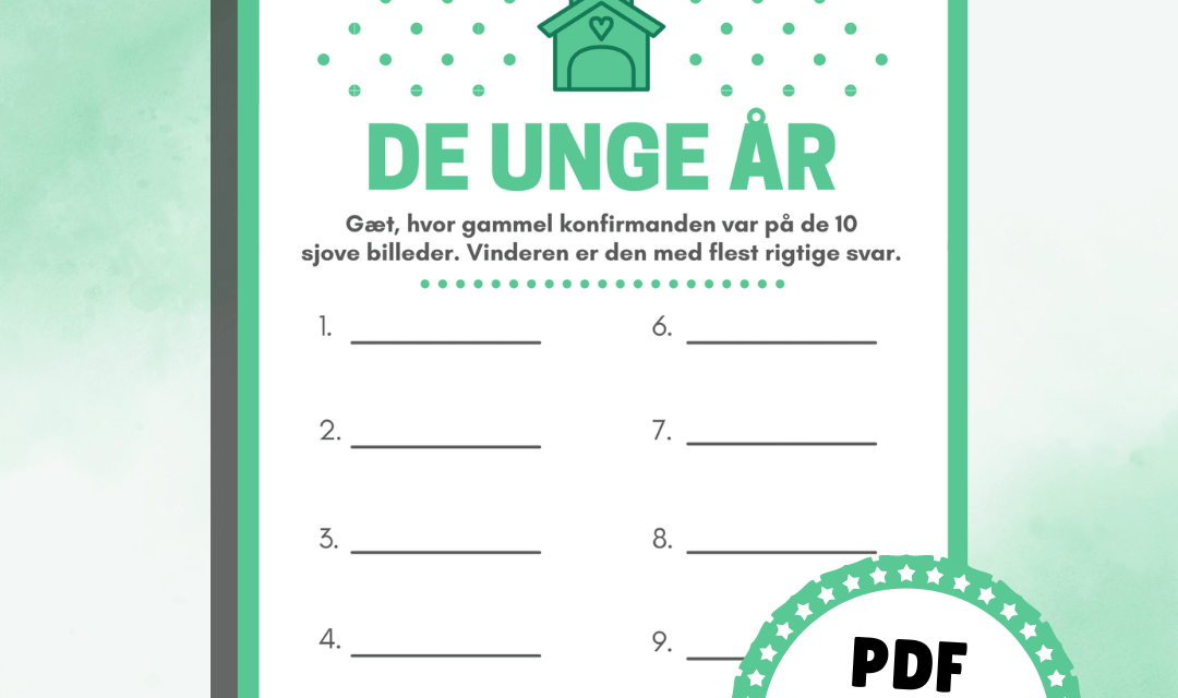 8 sjove spil og lege til konfirmation - grøn - Lou Noire - De unge år konkurrence