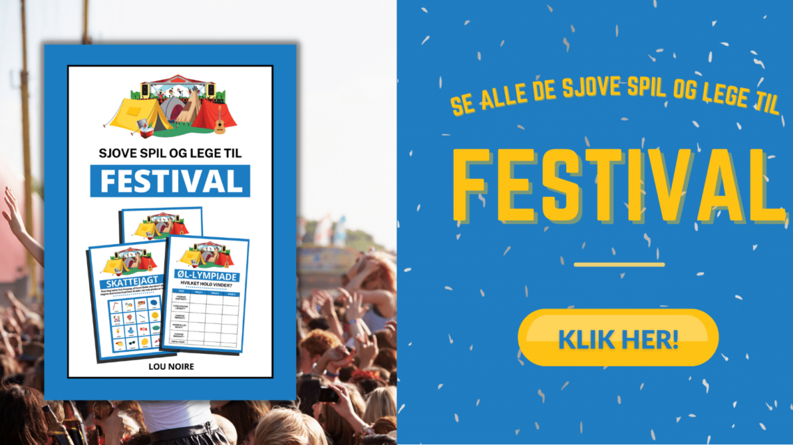 Sjove spil og lege til festival - Banner - Lou Noire