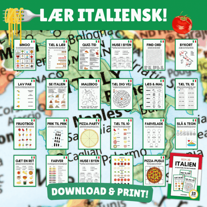 Rejsespil - Rejs og Lær - Italien - Lou Noire