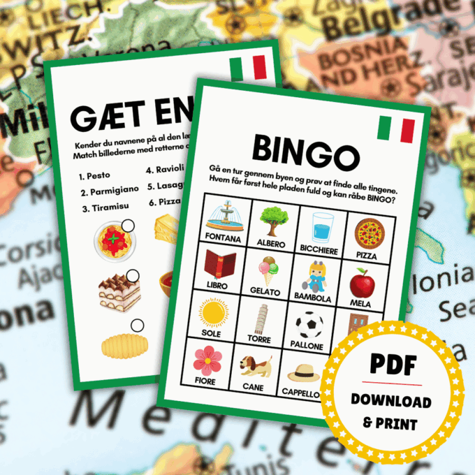 Sprogspil - Rejs og Lær - Italien - Lou Noire