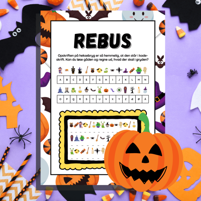 Aktivitetshæfte til Halloween - Lou Noire - Rebus