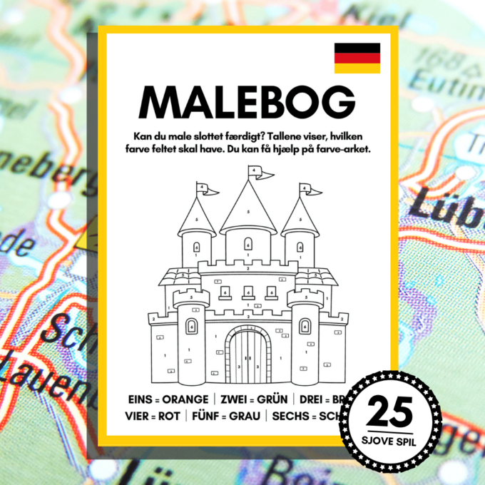 Rejs og Lær - Tyskland - Lou Noire - Print malebog maleside