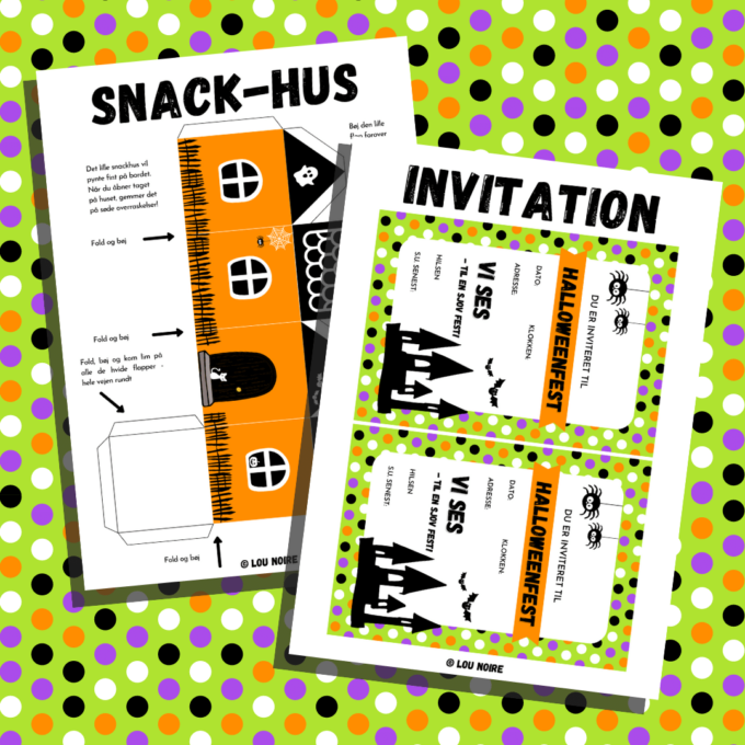 Byg din egen Halloweenfest - for børn - Lou Noire - Invitation til Halloweenfest