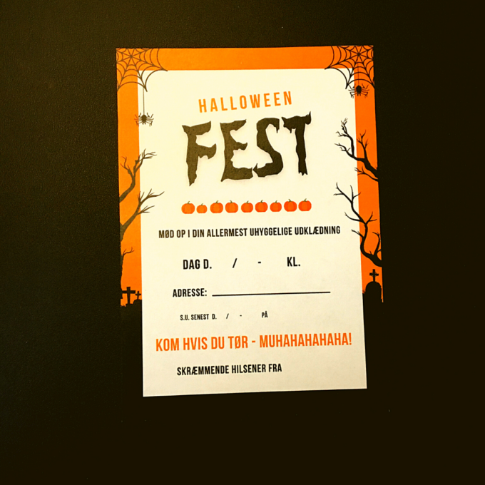 Byg din egen Halloweenfest - kirkegård - Lou Noire - Invitation til Halloweenfest