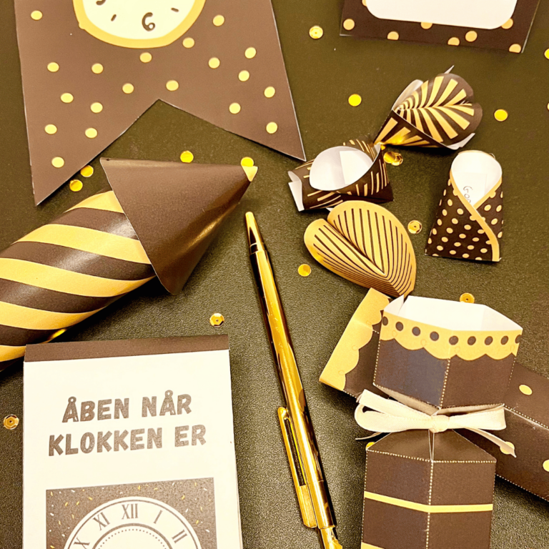 Hjemmelavet nytårspynt – sort & guld – Lou Noire