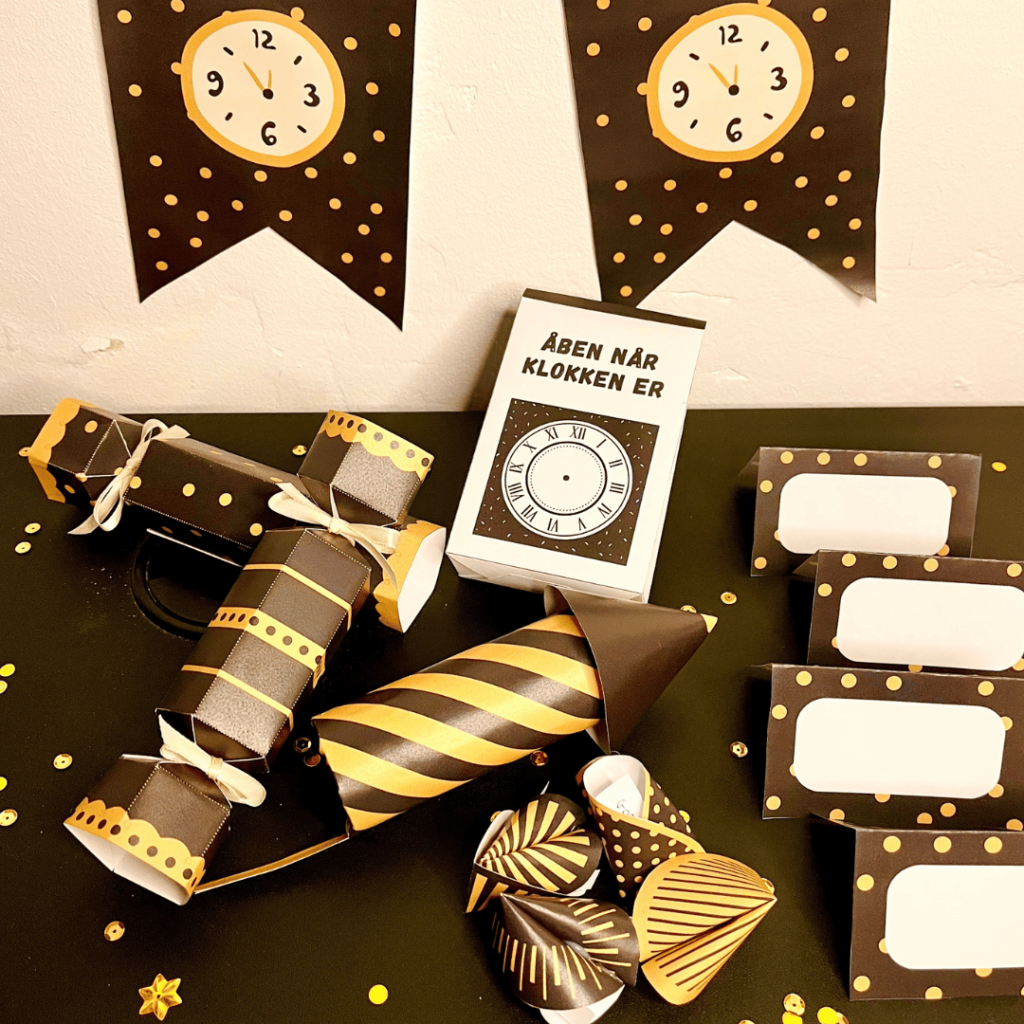 Hjemmelavet nytårspynt – sort & guld – Lou Noire