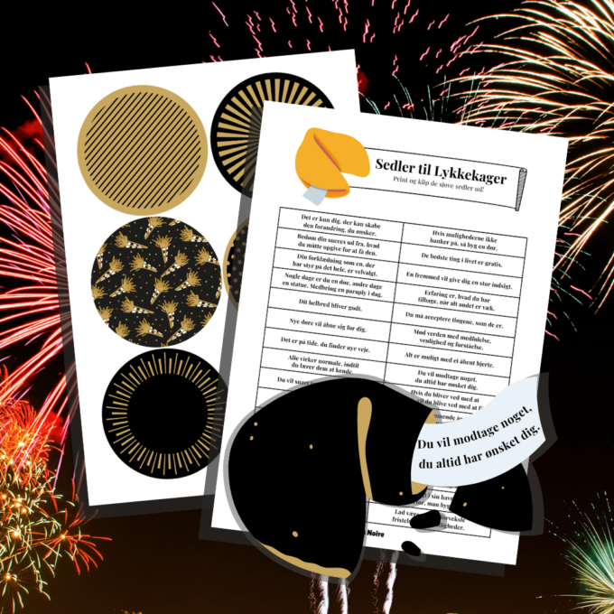 Lykkekager til nytår - sort - Lou Noire - Sedler
