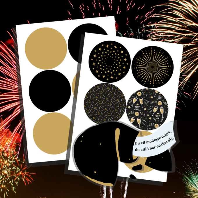 Lykkekager til nytår - sort - Lou Noire - Skabelon