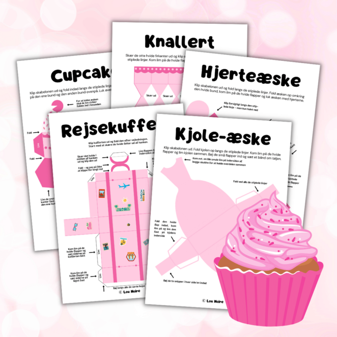 Æsker til konfirmation - pink - Lou Noire - Skabeloner til bordpynt