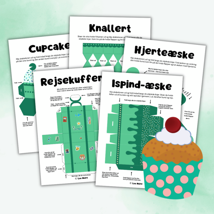 Æsker til konfirmation - grøn - Lou Noire - Gaveæske til konfirmation